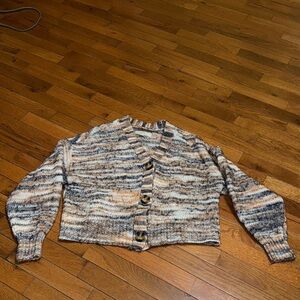 LOFT Brown and Tan Cardigan Sweater